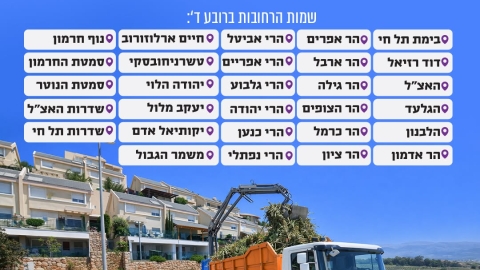 תושבי רובע ד׳, היום זה היום שלכם  להוציא את הגזם